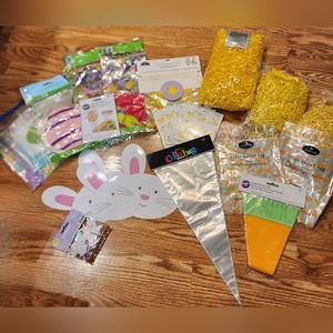 Easter Bundle Assorted Treat Bags, Cellophane Bags, Confetti, Bunnies & Stickers